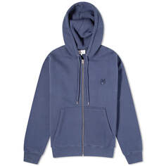 Худи Maison Kitsune Bold Fox Head Patch Zip, цвет Ink Blue