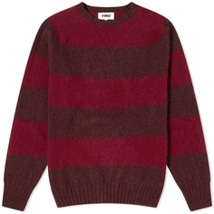 Джемпер Ymc Suedehead Stripe, цвет Burgundy Stripe