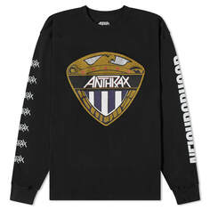 Футболка Neighborhood Long Sleeve Anthrax Shield, черный