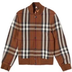 Куртка Burberry Landon Check Bomber, цвет Dark Birch Brown