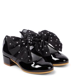 Лакированные туфли mary jane с бантом Monnalisa, черный