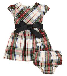 Комплект из платья и шароваров в клетку baby martina Polo Ralph Lauren, мультиколор