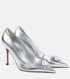 Кожаные туфли one stud с эффектом металлик Valentino Garavani, серебряный