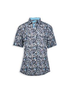 Рубашка на пуговицах с цветочным принтом пейсли для маленького мальчика Elie Balleh, черный