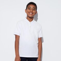 Рубашка-поло UNIQLO Dry Kanoko Pocketski с коротким рукавом, белый