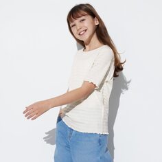 Футболка UNIQLO Shiring Mellow с коротким рукавом, белый