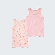 Майка UNIQLO Joy of Print из хлопка с принтом набор из 2 шт, розовый