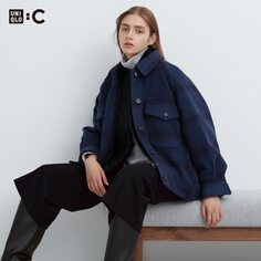 Куртка оверсайз UNIQLO, синий