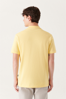 Мужская желтая футболка классического покроя из 100% хлопка стандартного кроя с воротником-поло Avva, желтый