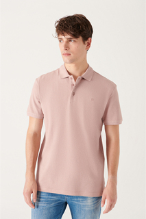 Мужская пудровая футболка из 100% хлопка Cool Keeping Standard Fit, футболка стандартного кроя с воротником-поло Avva, розовый