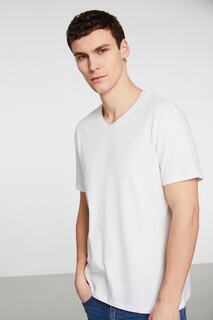 Базовая футболка COOPER из мягкой гибкой хлопчатобумажной лайкры белого цвета GRIMELANGE, белый