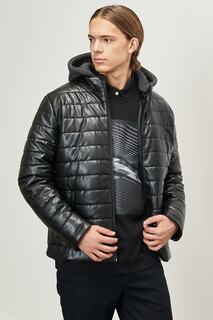 Мужское черное пальто стандартного кроя со съемным капюшоном стандартного кроя AC&amp;Co/Altınyıldız Classics AC&amp;Co Altinyildiz Classics, черный