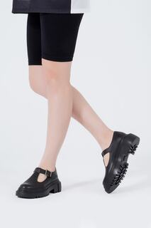 Женская повседневная обувь из натуральной кожи на высокой зубчатой подошве CZ London, черный