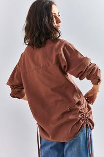 Женская рубашка с завязками сбоку Bianco Lucci, коричневый