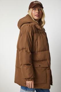 Зимняя куртка - Коричневый - Пуховик Happiness İstanbul, коричневый