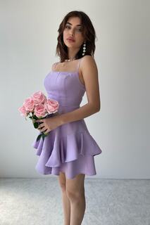 Регулируемая юбка на тонких бретелях, сиреневое вечернее платье в пол и сиреневое выпускное платье lovebox, фиолетовый