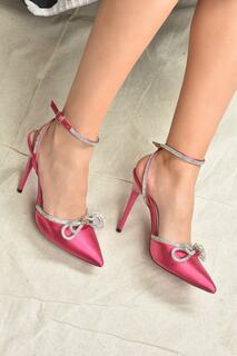 Женские туфли на каблуке из атласной ткани цвета фуксии Fox Shoes, розовый