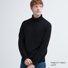 Свитер из шерсти премиум-шерсти UNIQLO, черный