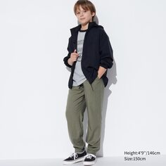 Брюки-джоггеры Uniqlo детские льняные, оливковый