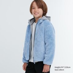 Куртка Uniqlo детская из пушистого флиса, синий