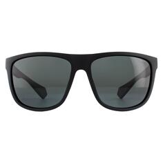 Квадратные черные/серо-серые поляризованные солнцезащитные очки Polaroid, черный