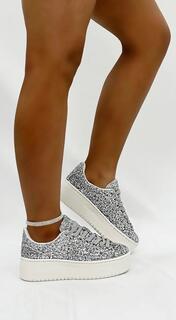 Кроссовки на платформе Glitter Encore Wedge Trainers Love Lemonade, белый