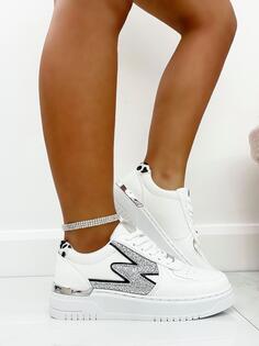 Кроссовки на плоской подошве Glitter Lightening Wedge Trainers Love Lemonade, белый