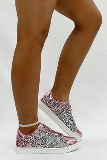 Кроссовки на плоской подошве Glitter Ombre Trainers Love Lemonade, розовый