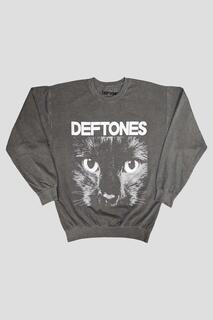 Толстовка «Сфинкс с кошачьими глазами» Deftones, серый