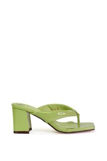 Сандалии-мюли &apos;Lylia&apos; с квадратным носком на блочном каблуке XY London, зеленый