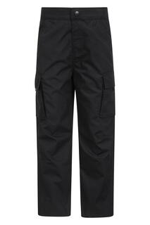 Молодежные зимние треккинговые брюки Быстросохнущие брюки на флисовой подкладке Mountain Warehouse, черный