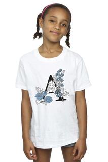 Хлопковая футболка с надписью «Алиса в стране чудес» Disney, белый