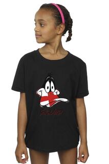 Хлопковая футболка Daffy England Face Looney Tunes, черный