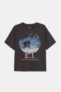 Футболка для девочек «Луна и велосипед» E.T., черный ET