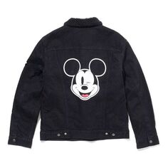 Куртка Men&apos;s Levis x MICKEY Crossover Mickey Mouse Series lamb&apos;s wool Denim Jacket Black, черный