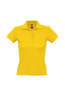 Рубашка поло из хлопка с короткими рукавами People Pique SOL&apos;S, золото Sol's