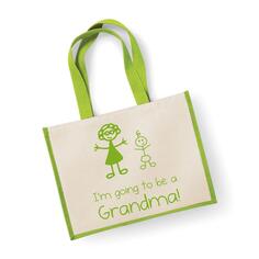 Большая зеленая джутовая сумка «Я собираюсь стать бабушкой» 60 SECOND MAKEOVER, зеленый