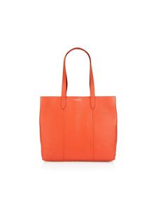 Большая кожаная большая сумка на плечо янтарного цвета Silver Street London, оранжевый