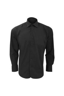 Приталенная рабочая рубашка с длинными рукавами Brighton SOL&apos;S, черный Sol's