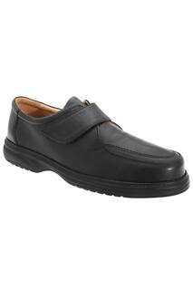 Кожаные туфли Superlite широкого кроя с сенсорной застежкой Roamers, черный