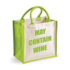 Средняя зеленая джутовая сумка может содержать вино 60 SECOND MAKEOVER, зеленый