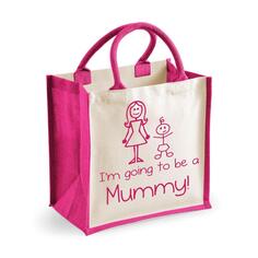 Средняя розовая джутовая сумка I&apos;m To Be A Mummy 60 SECOND MAKEOVER, розовый
