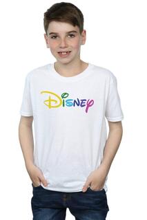 Футболка с цветным логотипом Disney, белый
