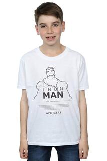 Однострочная футболка «Железный человек» Marvel, белый