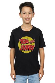 Футболка с круглым логотипом Tom &amp; Jerry, черный