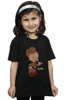 Хлопковая футболка Elmer Fudd с потертостями Looney Tunes, черный