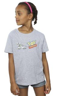 Хлопковая футболка с логотипом Toy Story Buzz Pulling Disney, серый