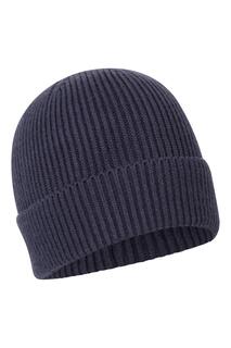 Вязаная шапка-бини в рубчик Мягкий теплый головной убор Mountain Warehouse, синий