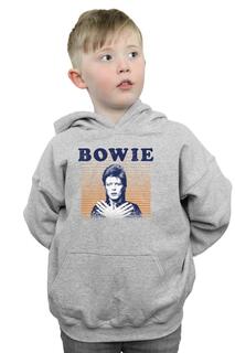 Толстовка в оранжевую полоску David Bowie, серый