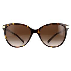 Коричневые солнцезащитные очки Cat Eye Dark Havana с золотой отделкой и градиентом BE4216 Burberry, коричневый